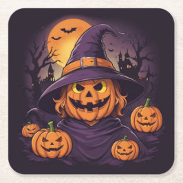 ハロウィン- スクエアペーパーコースター