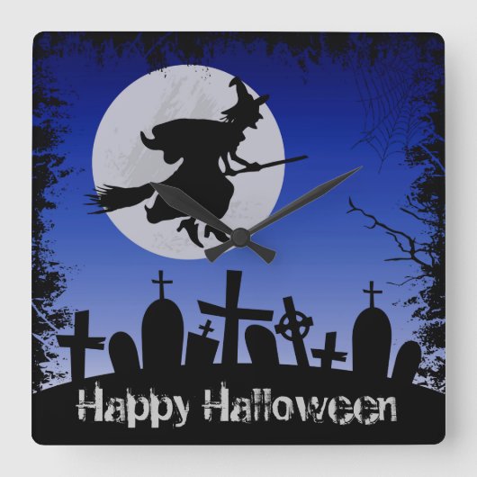 ハロウィン スクエア壁時計 (正面)