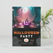 ハロウィン スケアジャックオランタン 森 招待状 (スタンド正面)