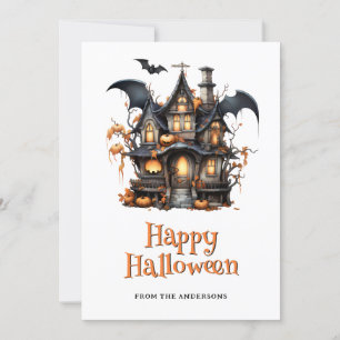 ハロウィン スケルトン おばけ かぼちゃ バット かわいい カード