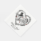 ハロウィン スケルトン カップルリース イラスト スタンダードランチョンナプキン (角)