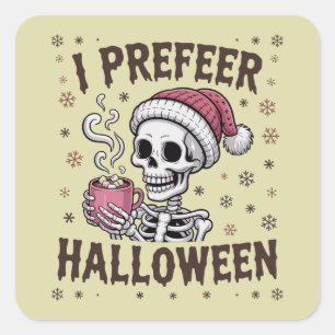 ハロウィン スケルトン ゴシック おばけのクリスマス スクエアシール