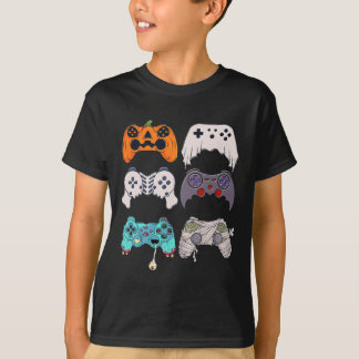 ハロウィン スケルトン ゾンビ ゲーミング コントローラー ミイラ Tシャツ