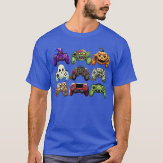 ハロウィン スケルトン ゾンビ ゲーミング コントローラー ミイラ Tシャツ