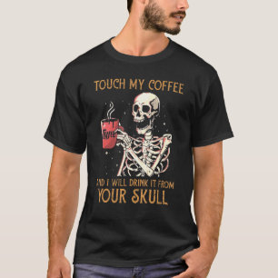 ハロウィン スケルトン ドクロ コーヒー ヴィンテージ Tシャツ