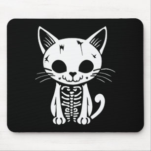 ハロウィン スケルトン ネコ キティ コスチューム 骸骨 猫 C マウスパッド