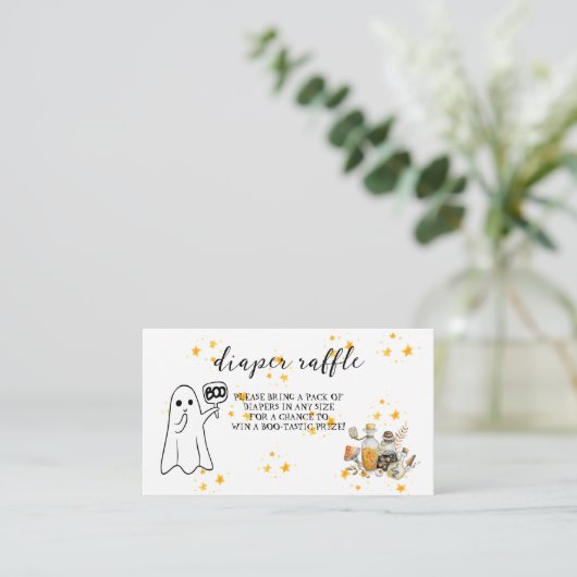 ハロウィン スケルトン ベイビー シャワー おむつくじ エンクロージャーカード (スタンド正面)