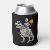 ハロウィン スケルトン 乗った ミイラ 恐竜 ティラノサウルス 缶クーラー (缶正面)