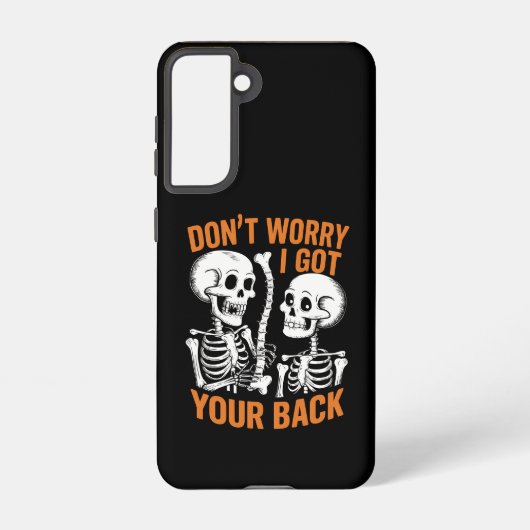 ハロウィン スケルトン 心配するな 俺が後ろを守る SAMSUNG GALAXYケース (裏面)