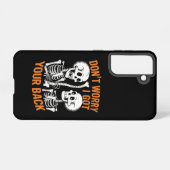 ハロウィン スケルトン 心配するな 俺が後ろを守る SAMSUNG GALAXYケース (裏面横)