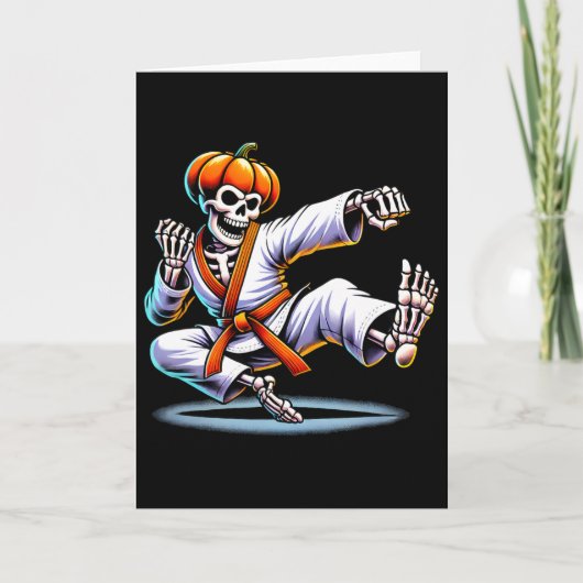ハロウィン スケルトン 空手 カード (正面)