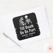 ハロウィン スケルトン Till Death Do Us Part ウェディング スクエアシール (封筒)