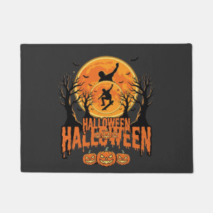 ハロウィン スケートボード 月 デザイン ハロウィン ドアマット