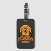 ハロウィン スケートボード 月 デザイン ハロウィン ラゲッジタグ (正面縦)
