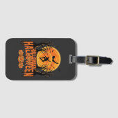 ハロウィン スケートボード 月 デザイン ハロウィン ラゲッジタグ (正面横)