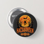 ハロウィン スケートボード 月 デザイン ハロウィン 缶バッジ (正面&裏面)