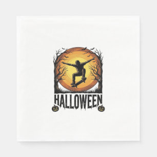 ハロウィン スケートボード 月 ビンテージ ベクター デザイン 1 スタンダードランチョンナプキン