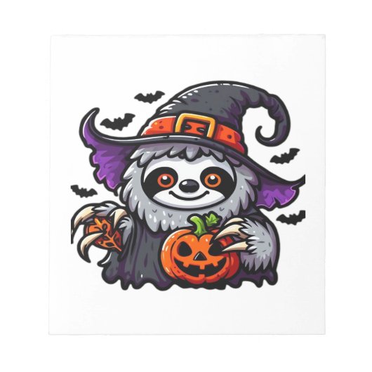 ハロウィン スコトーマン ナマケモノ 魔女 帽子 コスチューム スケア ノートパッド (正面)