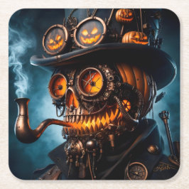ハロウィン スチームパンク ゴシック ジャック・オ・ランタン スクエアペーパーコースター