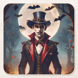 ハロウィン スチームパンク ゴシック ゾンビ ヴァンパイア スクエアペーパーコースター