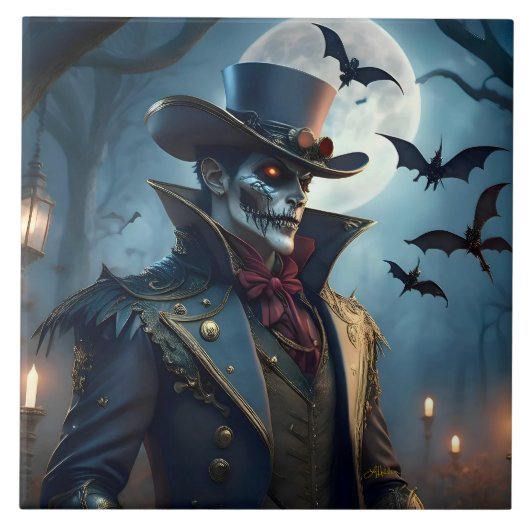 ハロウィン スチームパンク サザンゴシック ゾンビ タイル (正面)