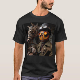 ハロウィン スチームパンク ジャック・オ・ランタン 乗馬 Tシャツ