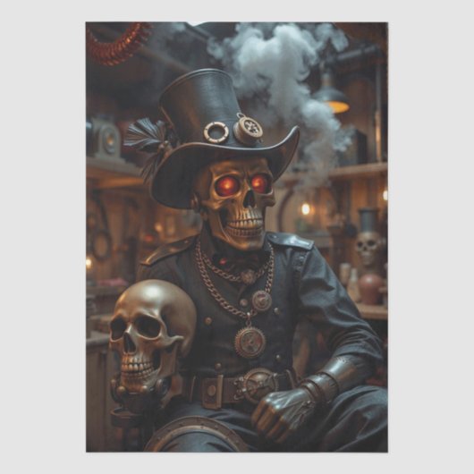 ハロウィン スチームパンク スケルトン 薄葉紙 (正面)