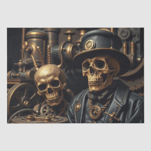 ハロウィン スチームパンク スケルトン 薄葉紙 (正面)