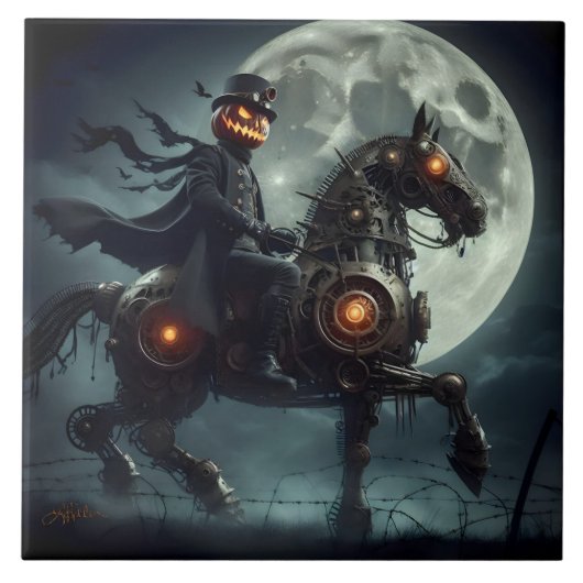 ハロウィン スチームパンク 首なし騎士 タイル (正面)