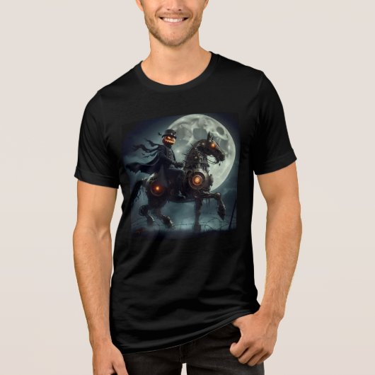ハロウィン スチームパンク 首なし騎士 トライブレンドTシャツ (正面)