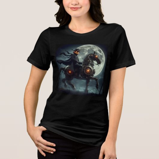 ハロウィン スチームパンク 首なし騎士 トライブレンドTシャツ (正面)