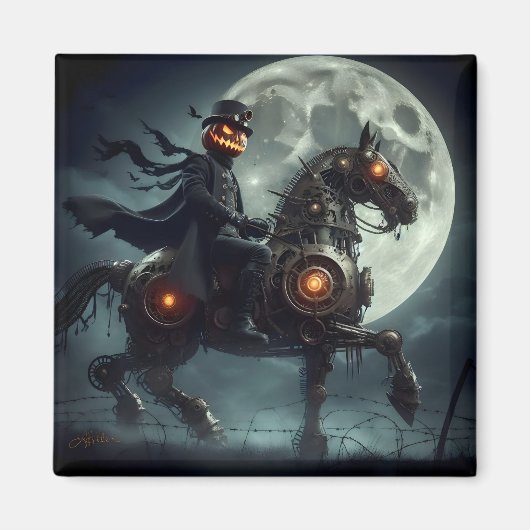 ハロウィン スチームパンク 首なし騎士 マグネット (正面)