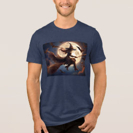 ハロウィン スチームパンク 魔女 月夜の飛行 トライブレンドＴシャツ