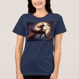 ハロウィン スチームパンク 魔女 月夜の飛行 トライブレンドＴシャツ