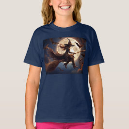 ハロウィン スチームパンク 魔女 月夜の飛行 Tシャツ
