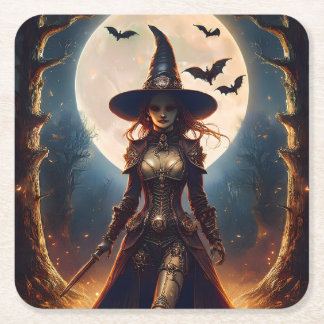 ハロウィン スチームパンク 魔法使いの森 スクエアペーパーコースター
