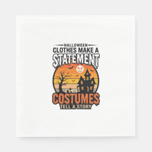 ハロウィン ステートメント コスチューム ビンテージ Tシャツ デザイン スタンダードランチョンナプキン
