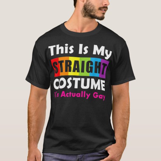 ハロウィン・ストレート・コスチュームIM実際のゲイLGBTQ P Tシャツ (正面)