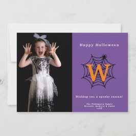 ハロウィン　スパイダーウェブ　トリックオアトリート　モノグラム　フォト シーズンカード