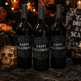 ハロウィン スパイダーウェブ 愉快なハロウィーン ワインラベル