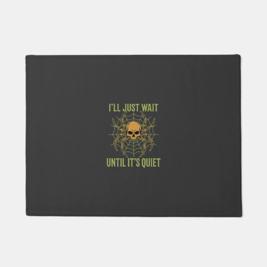ハロウィン スパイダー スカル クワイエット ドアマット (正面)