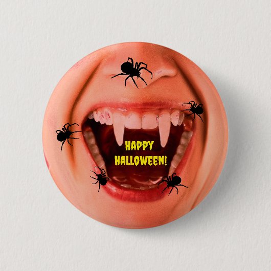 ハロウィン・スパイダー・ボタン 缶バッジ (正面)