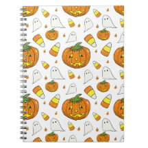 ハロウィン スパイラルノート - おばけとキャンディコーン