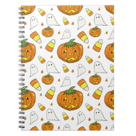 ハロウィン スパイラルノート - おばけとキャンディコーン ノートブック