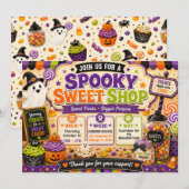 ハロウィン スプーキー スイーツ ショップ 招待状 (正面/裏面)