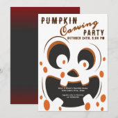 ハロウィン スプーキー パンプキン カービング コンテスト パーティー 招待状 (正面/裏面)