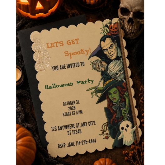 ハロウィン スプーキー パーティー 招待状