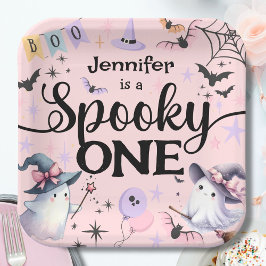 ハロウィン スプーキー ワン かわいい おばけ 1歳 誕生日パーティー ペーパープレート
