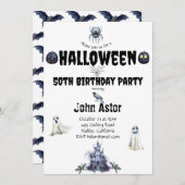 ハロウィン スプーキー 招待状 (正面/裏面)