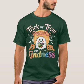 ハロウィン スプーキー 自閉症 トリック オア サポート Tシャツ